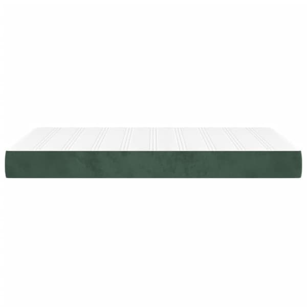 vidaXL springmadras med pocketfjedre 120x200x20 cm fløjl mørkegrøn