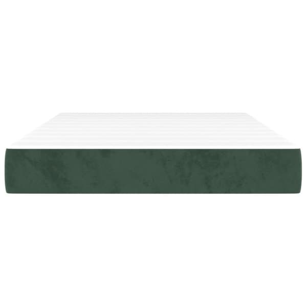 vidaXL springmadras med pocketfjedre 120x200x20 cm fløjl mørkegrøn