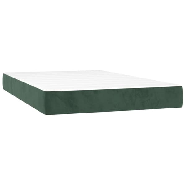vidaXL springmadras med pocketfjedre 120x200x20 cm fløjl mørkegrøn