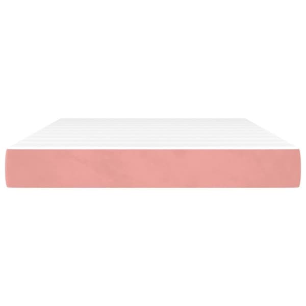 vidaXL Pocketresårmadrass rosa 140x200x20 cm sammet