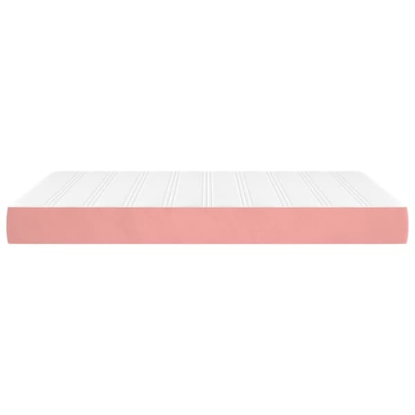 vidaXL Pocketresårmadrass rosa 140x200x20 cm sammet