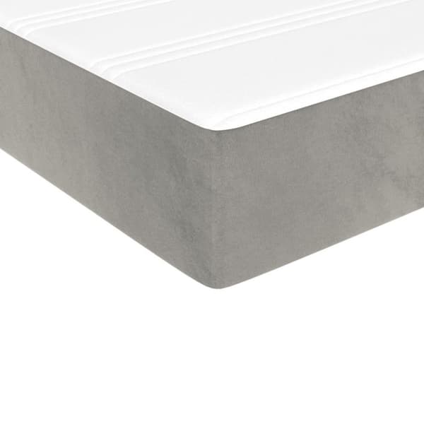 vidaXL Pocketresårmadrass ljusgrå 140x200x20 cm sammet