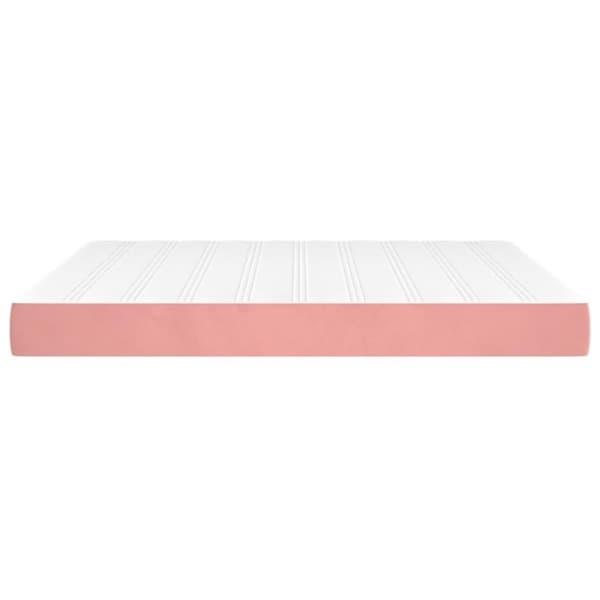 vidaXL Pocketresårmadrass rosa 160x200x20 cm sammet