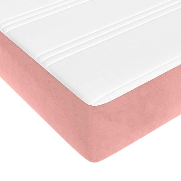 vidaXL Pocketresårmadrass rosa 160x200x20 cm sammet