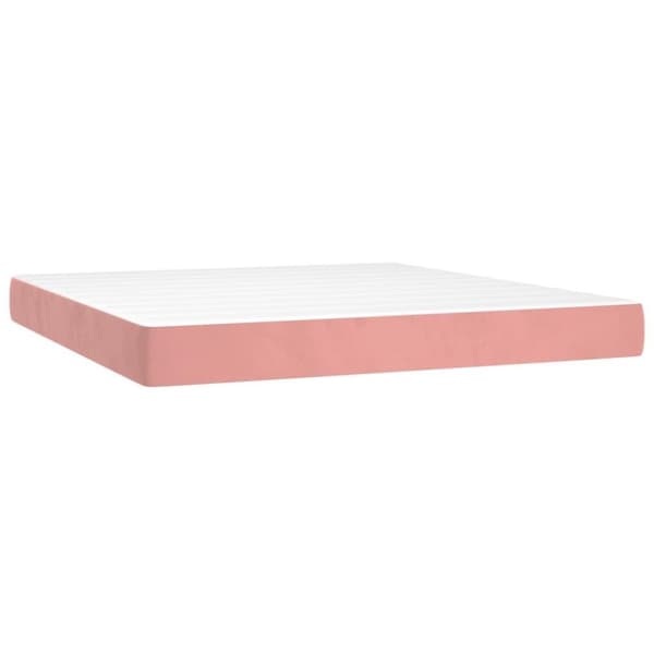 vidaXL Pocketresårmadrass rosa 160x200x20 cm sammet