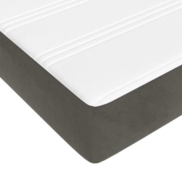 vidaXL Pocketresårmadrass mörkgrå 180x200x20 cm sammet