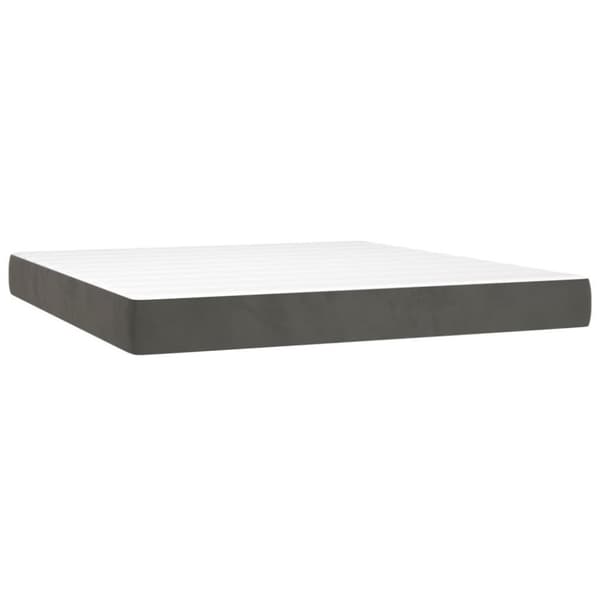 vidaXL Pocketresårmadrass mörkgrå 180x200x20 cm sammet