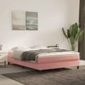 Miniatyrbillede 2 af 7: vidaXL springmadras med pocketfjedre 140x200x20 cm fløjl lyserød
