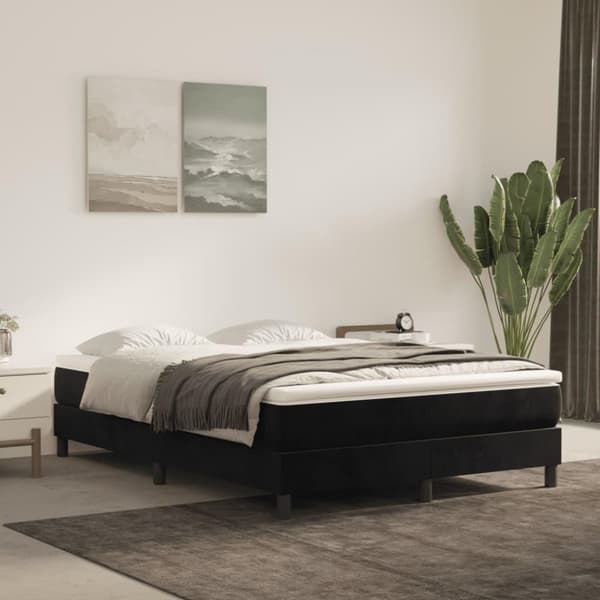 vidaXL springmadras med pocketfjedre 140x200x20 cm fløjl sort