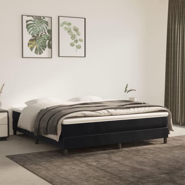 vidaXL springmadras med pocketfjedre 180x200x20 cm fløjl sort