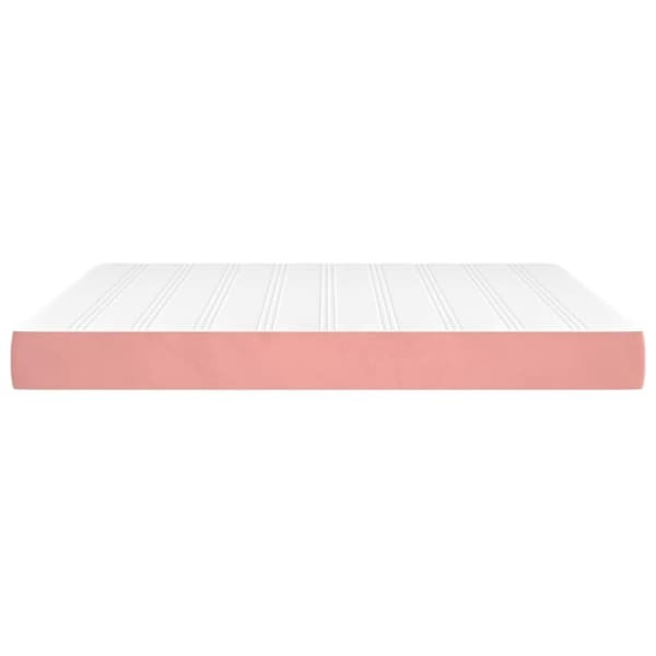 vidaXL springmadras med pocketfjedre 180x200x20 cm fløjl lyserød