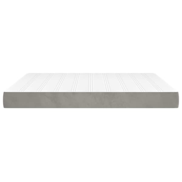 vidaXL springmadras med pocketfjedre 180x200x20 cm fløjl lysegrå