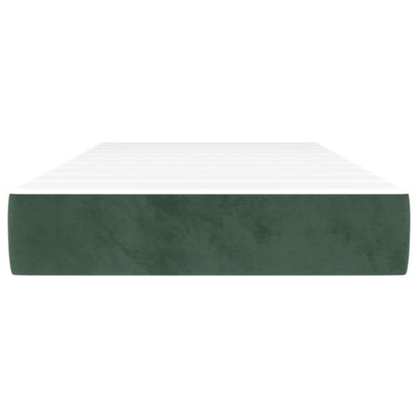 vidaXL springmadras med pocketfjedre 90x190x20 cm fløjl mørkegrøn