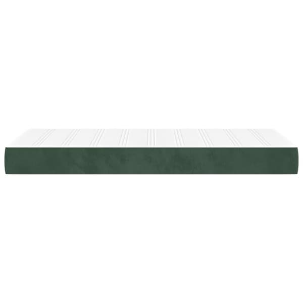 vidaXL springmadras med pocketfjedre 90x190x20 cm fløjl mørkegrøn