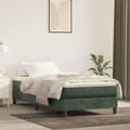 Miniatyrbillede 2 af 7: vidaXL springmadras med pocketfjedre 90x190x20 cm fløjl mørkegrøn