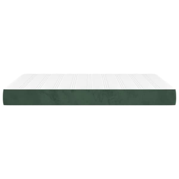 vidaXL springmadras med pocketfjedre 140x190x20 cm fløjl mørkegrøn