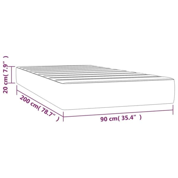 vidaXL springmadras med pocketfjedre 90x200x20 cm fløjl mørkeblå