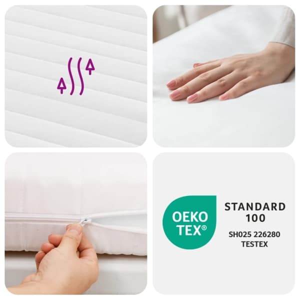 vidaXL Skummadrass vit 200x200 cm hårdhet H2 H3