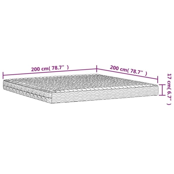 vidaXL Skummadrass vit 200x200 cm hårdhet H2 H3