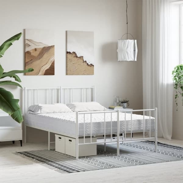 vidaXL skummadras 120x200 cm hårdhed H2 H3 hvid