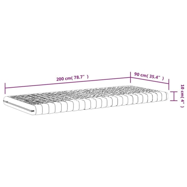 vidaXL Skummadrass hvit 90x200 cm 7-Zone hardhet 20 ILD