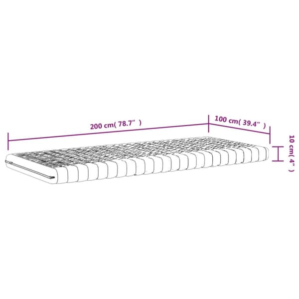 vidaXL Skummadrass hvit 100x200 cm 7-Zone hardhet 20 ILD