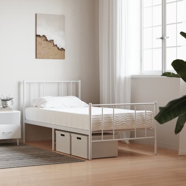 vidaXL Vaahtomuovipatja valkoinen 90x190 cm kovuus H2 H3