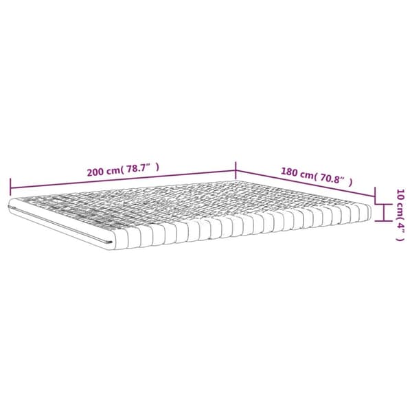 vidaXL Skummadrass hvit 180x200 cm 7-Zone hardhet 20 ILD