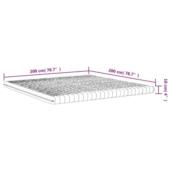 vidaXL Skummadrass hvit 200x200 cm 7-Zone hardhet 20 ILD