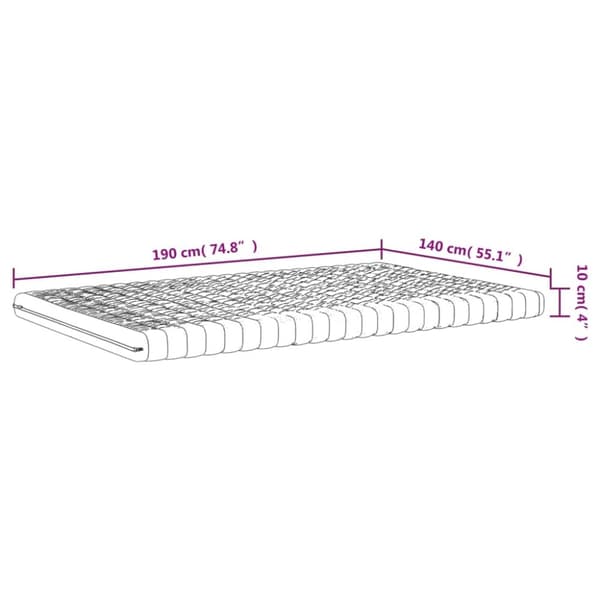 vidaXL Skummadrass hvit 140x190 cm 7-Zone hardhet 20 ILD