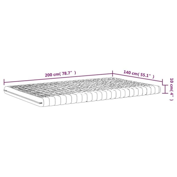 vidaXL Skummadrass hvit 140x200 cm 7-Zone hardhet 20 ILD