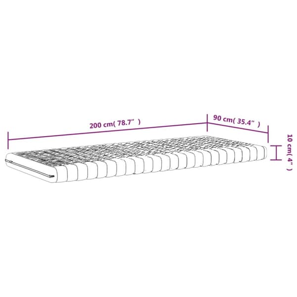 vidaXL Vaahtomuovipatjat 2 kpl valk. 90x200 cm 7 vyöhykettä kov. 20ILD