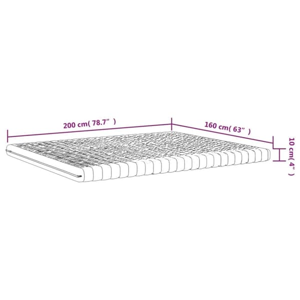 vidaXL Skummadrass vit 160x200 cm 7-zoner hårdhet 20 ILD