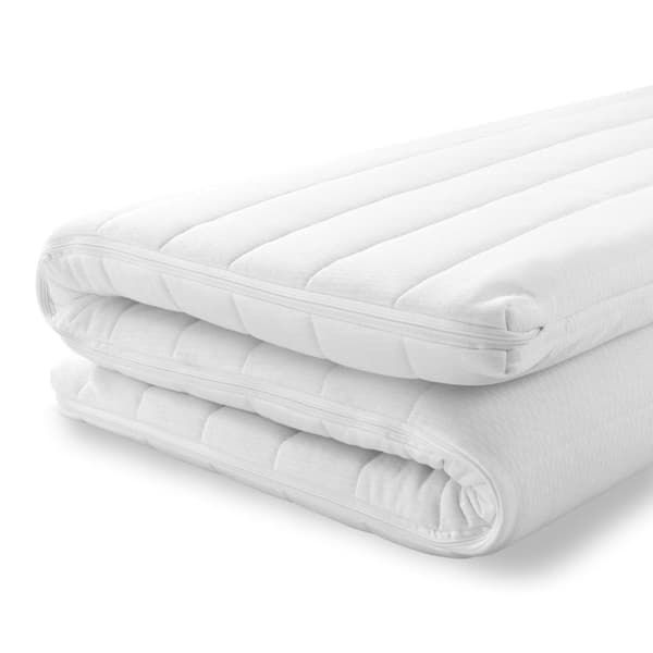 Övermadrass 80x200 cm - På kallskumsmadrass - 5 cm tjock - Tvättbart mikrofiberöverdrag - Allergivänliga material