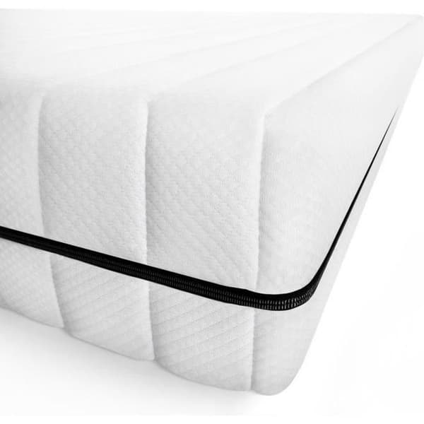 80x200 medelfast madrass - 15 cm tjock - Madrass med 7 komfortzoner - Skummadrass - Optimalt stöd - Tvättbart överdrag