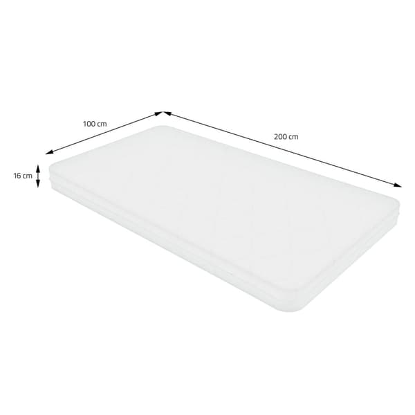 ML-Design Madrass 100 x 200 x 16 cm; Ortopedisk 7-zons kallskumsmadrass; Öko-Tex-certifierad; Hårdhetsgrad H4 extra fast; andningsbar &