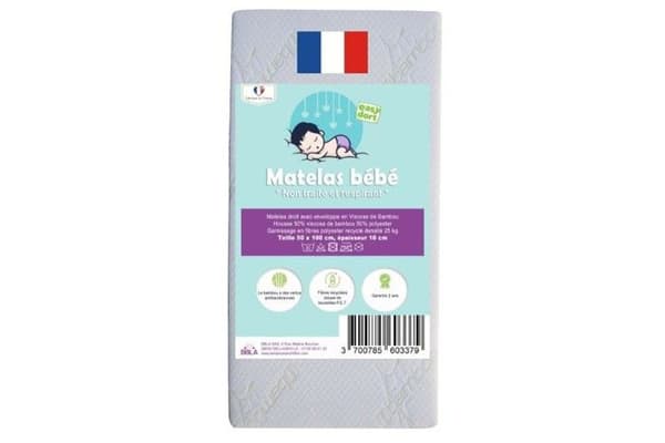 Praktiskt babykit - 50x100 madrass - Vintage babyvagga - 3 bomullslakan - 2 bäddmadrasser i bomull