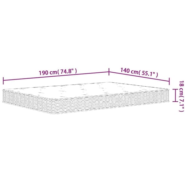 vidaXL springmadras med bonellfjedre 140x190 cm medium