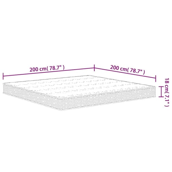 vidaXL Bonellresårmadrass medium 200x200 cm