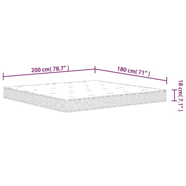 vidaXL springmadras med bonellfjedre 180x200 cm medium