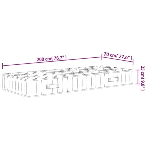 vidaXL Pocketresårmadrass medium fast 70x200 cm