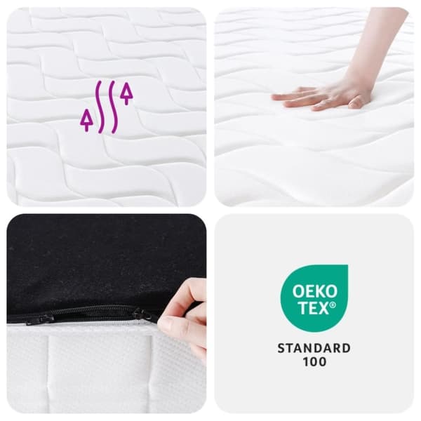 vidaXL springmadras m. pocket-fjedre medium 160x200 cm Super King Size