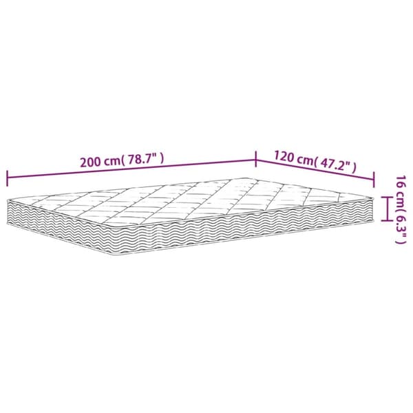 vidaXL Skummadrass middels myk 120x200 cm