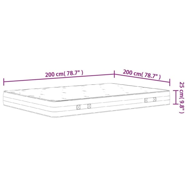 vidaXL Pocketresårmadrass medium fast 200x200 cm