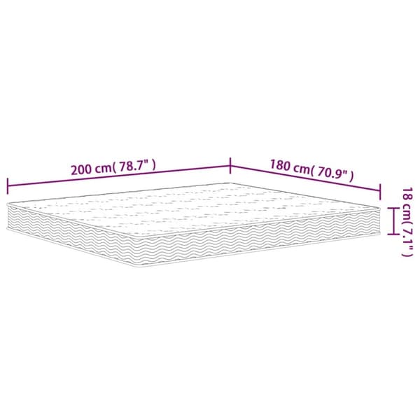 vidaXL springmadras med bonellfjedre 180x200 cm medium