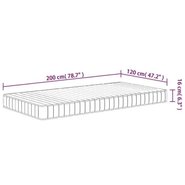 vidaXL Skummadrass middels myk 120x200 cm