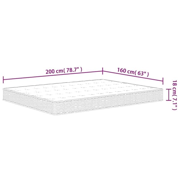vidaXL springmadras med bonellfjedre 160x200 cm medium