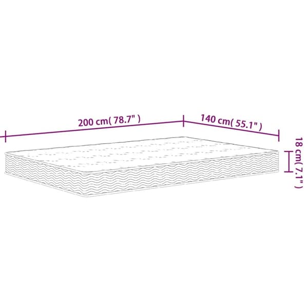 vidaXL springmadras med bonellfjedre 140x200 cm medium