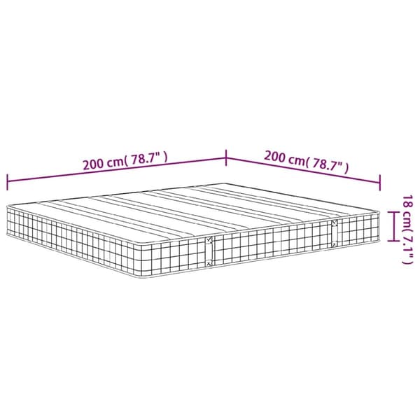 vidaXL springmadras med bonellfjedre 200x200 cm medium