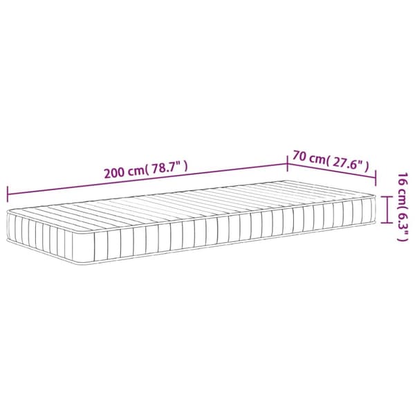 vidaXL Skummadrass middels myk 70x200 cm
